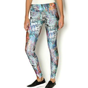 Emily Hsu Multi color Mermaid Print Leggings sz S